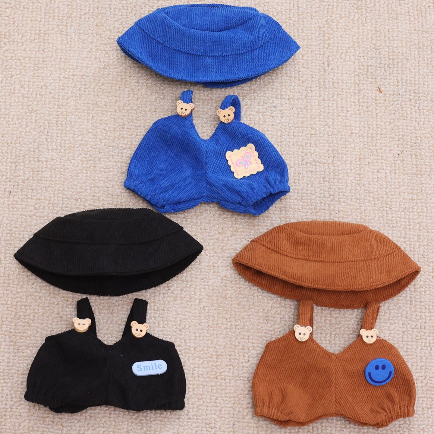 童娃衣17厘米拉布布渔夫帽背带裤搪胶娃娃衣服玩偶挂件换装配饰,玩具/童车/益智/积木/模型,娃娃/配件/着替,淘宝优惠券,粉丝福利购,淘宝优惠卷