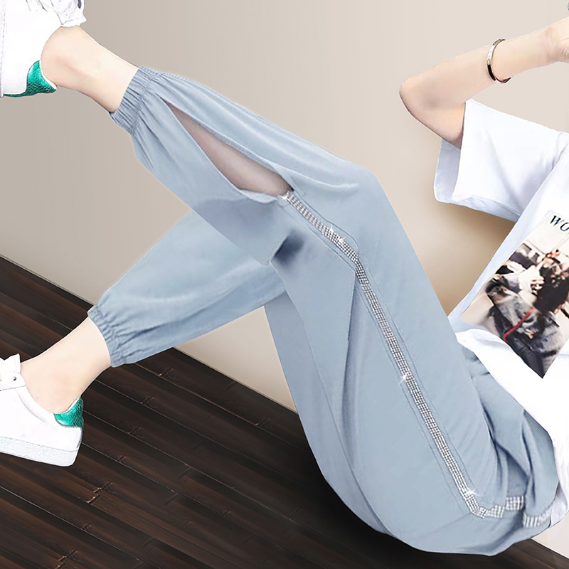 孕妇裤子春夏时尚宽松运动休闲裤潮妈外穿薄款夏季九分打底裤夏装