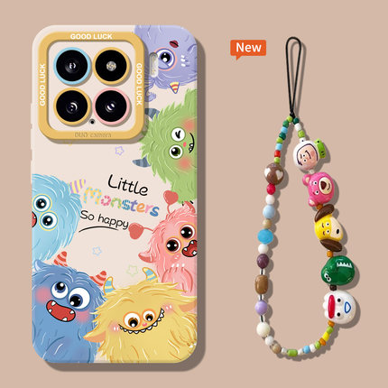 小怪兽适用红米k80pro手机壳k70可爱k60超火小米15软硅胶14防摔17带手链12卡通11轻奢turbo4女生note14保护套
