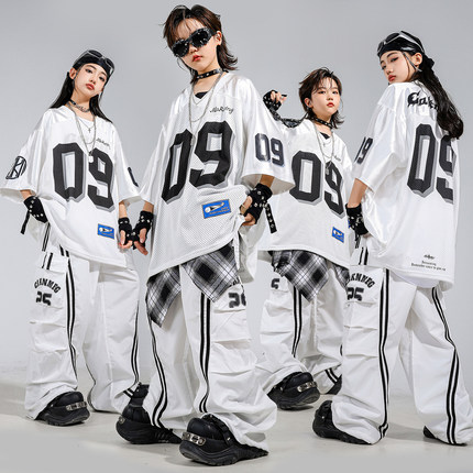 儿童街舞潮服男童嘻哈风少儿表演服hiphop女童爵士舞服装演出服帅