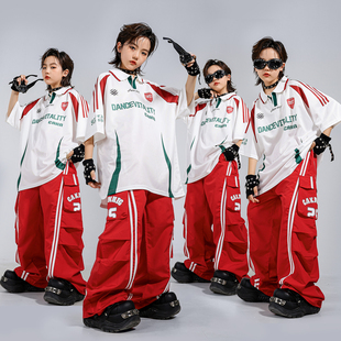 儿童街舞潮服男童嘻哈表演服女童爵士舞服装小学生少儿演出服夏季