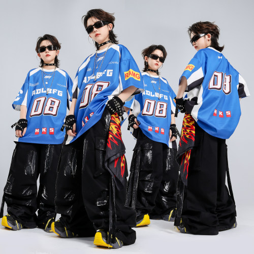 街舞儿童潮服男童嘻哈风演出服套装酷帅少儿hiphop爵士舞表演服装