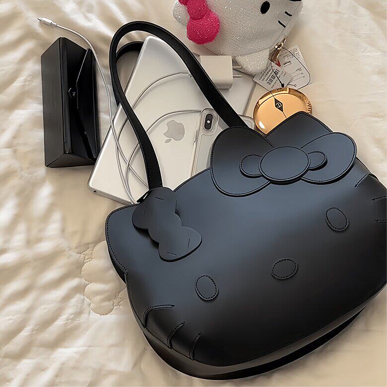 可爱卡通K猫单肩包大容量设计感小众女大学生上课通勤百搭高级感