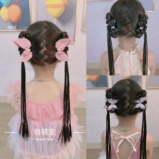 2025新款儿童小马宝莉假发辫子抓夹可爱卡通女童后脑勺双马尾发饰