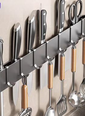 厨房刀架壁挂免打孔收纳架多功能菜刀置物架带挂钩刀座刀具挂架子