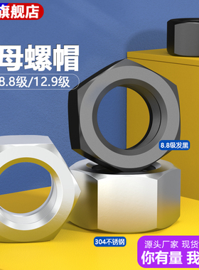 螺母螺帽高强度六角螺母M3M4M5M6M8M10M12M16--M64螺母大全8级