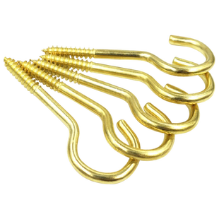 灯钩铜色问号钩开口羊眼圈挂钩吊环灯钩风钩螺钉3#4#5#6#8#16#