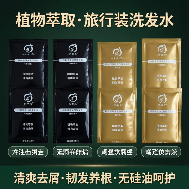 乐草元洗发水试用装正品袋装无硅油植物去屑止痒强韧发根小样旅行图片