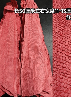 红色三文鱼皮料表带手机壳鞋子钱包卡包镶嵌皮料