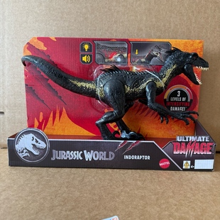 美泰侏罗纪世界声光攻击暴虐迅猛龙有声效发光玩具恐龙模型JCG26