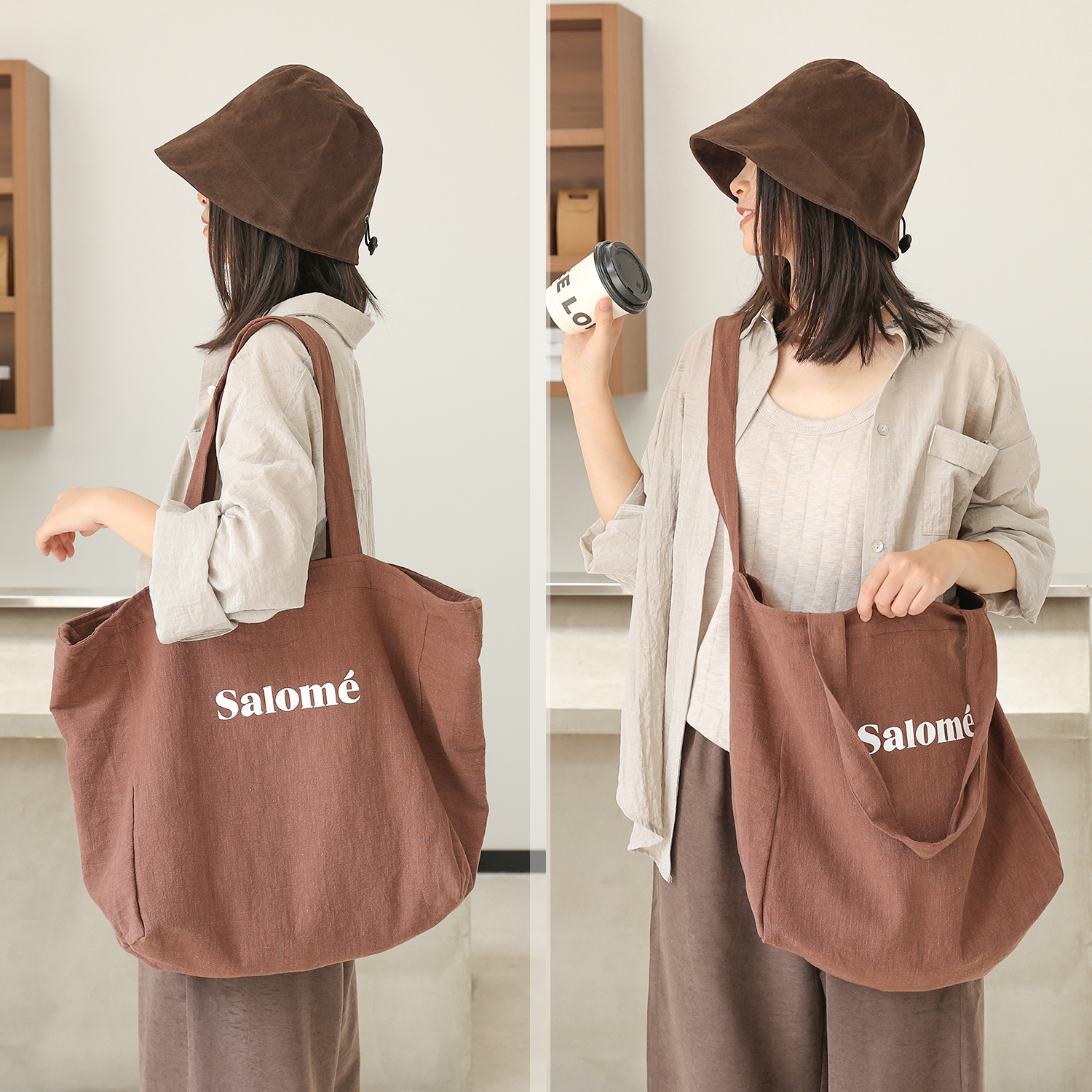 棉麻帆布包女大容量多功能托特包