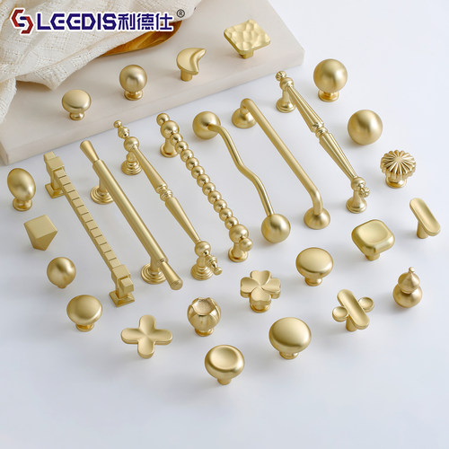 黄铜拉丝金色新中古法式柜门拉手