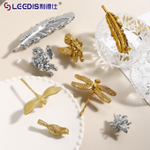 创意个性 黄铜柜门拉手蜻蜓蜜蜂天使羽毛麻雀橱柜抽屉衣柜把手 法式