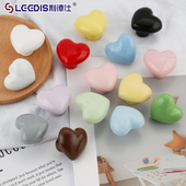 儿童房彩色爱心陶瓷拉手男孩女孩可爱单孔柜门衣柜橱柜抽屉门把手