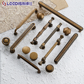 中古风大花黄古柜门衣柜拉手侘寂风古铜色创意复古橱柜抽屉门把手