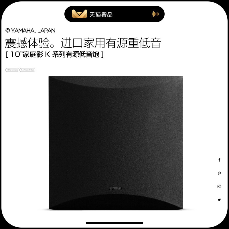 YAMAHA/雅马哈 NS-SW100 家庭影院有源重低音炮家用进口音响音箱