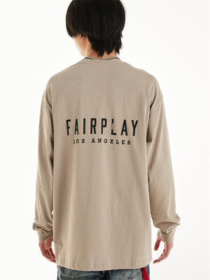 【清仓特价】fairplay基础logo tee 宽松情侣休闲街头纯棉长袖T恤
