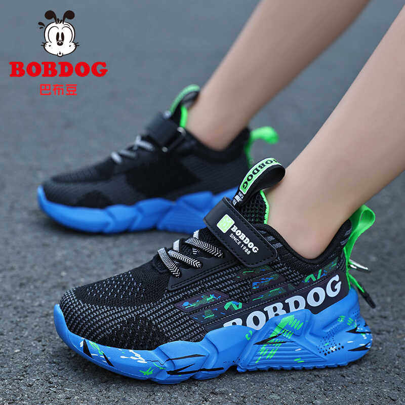 巴布豆夏季超薄款男童运动鞋透气儿童单网镂空网面男孩中大童透网