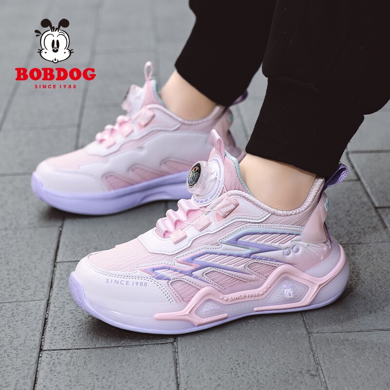 巴布豆春季新款女童运动鞋网面透气防臭儿童户外登山鞋中大童鞋子