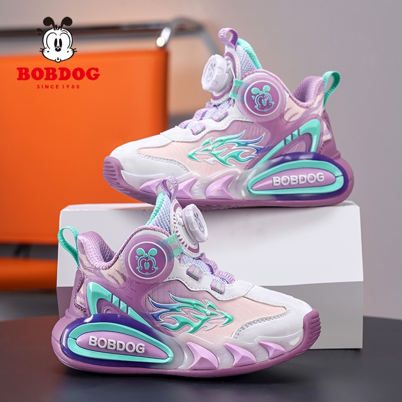 巴布豆秋冬季新款女童运动鞋皮面防水儿童中大童鞋田径篮球鞋软底