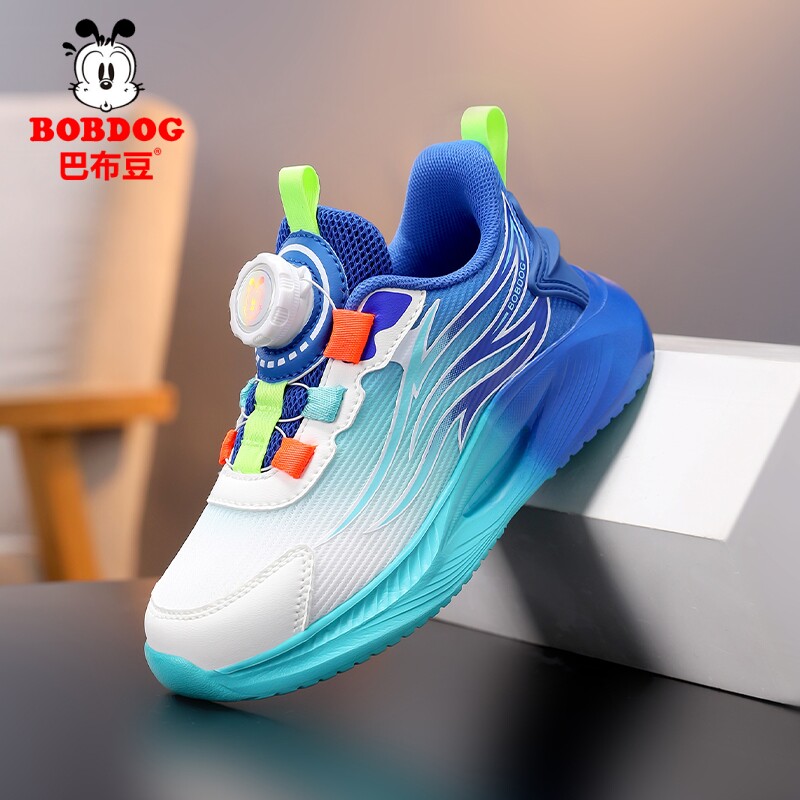 巴布豆2026春季新款男童运动鞋网面透气软底防滑儿童中大童跑步鞋