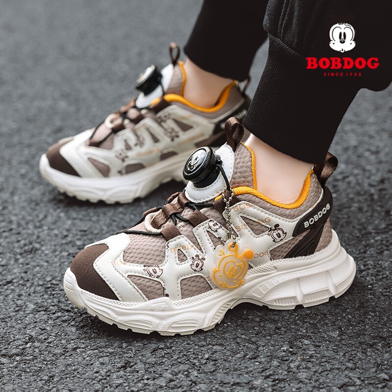 Bobdog/巴布豆春季新款男童运动鞋网面透气软底儿童男孩休闲鞋子
