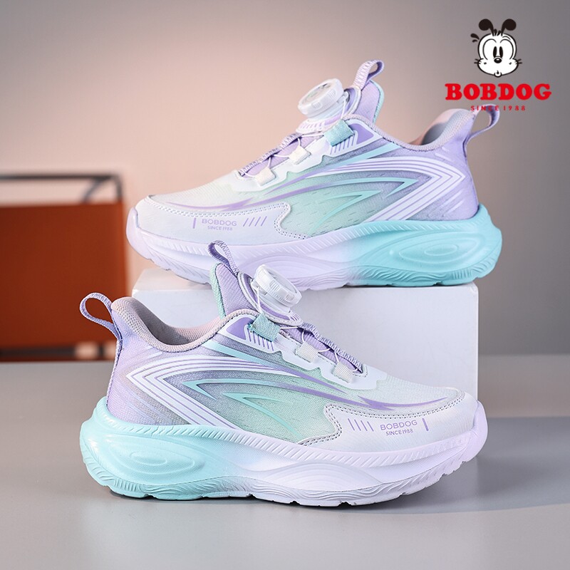 巴布豆童鞋春季新款女童运动鞋双网透气儿童韩版百搭小学生跑步鞋