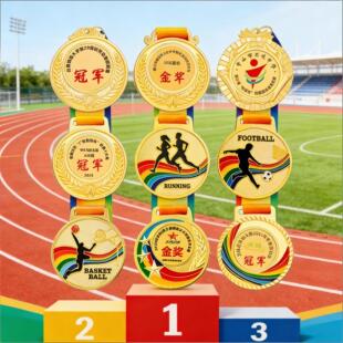 奖牌定制定做运动会马拉松金属冠军挂牌儿童比赛奖牌金银铜牌奖牌