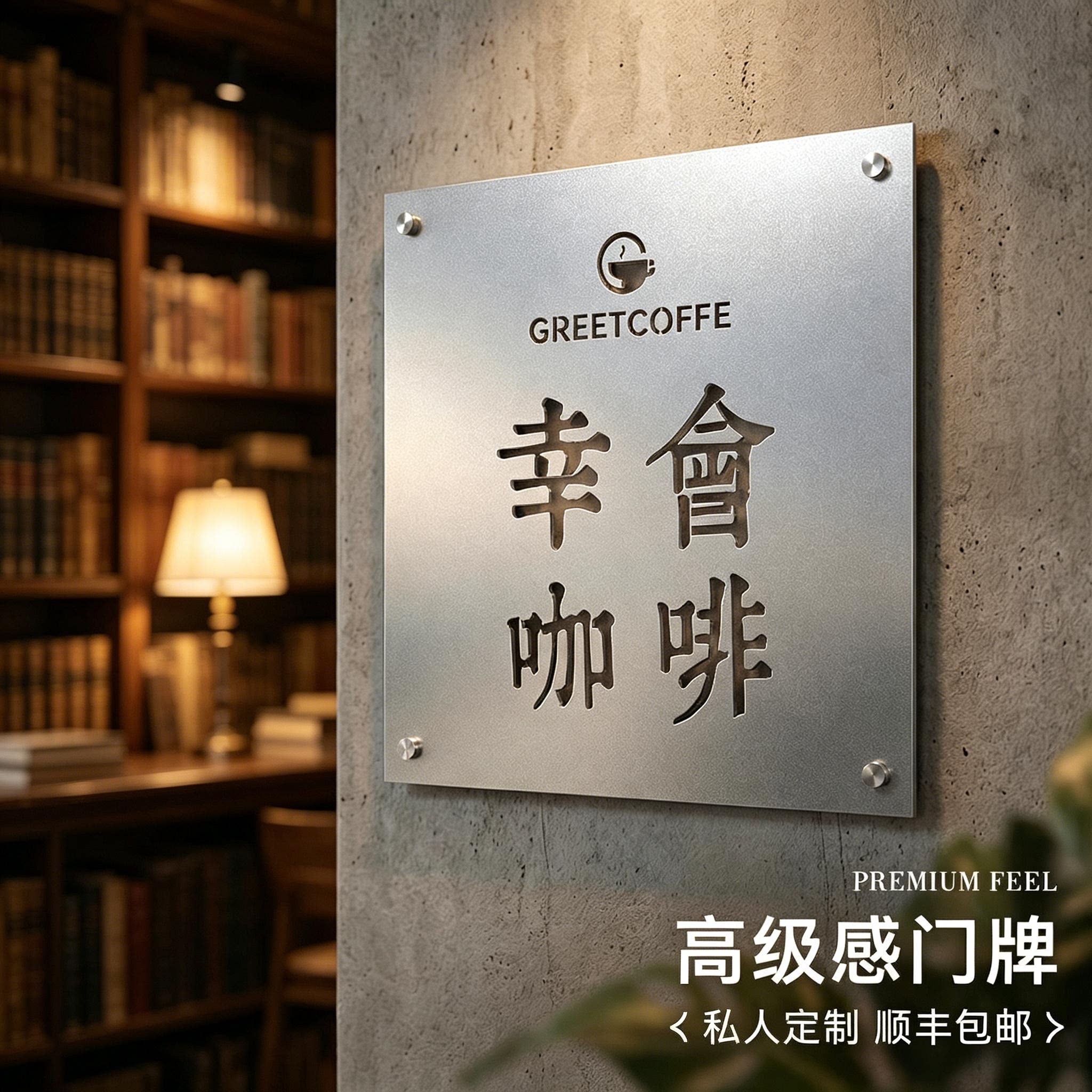 广告牌定制公司工作室门牌高级感轻奢镂空门牌号定制公司牌匾商用