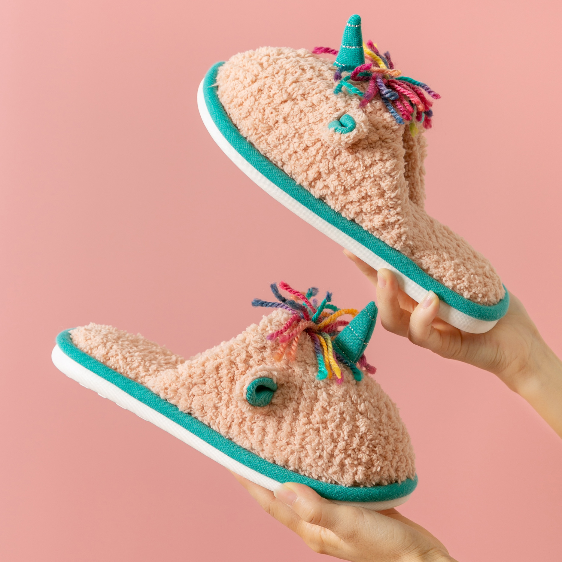 北欧独角兽卡通棉拖鞋防滑保暖