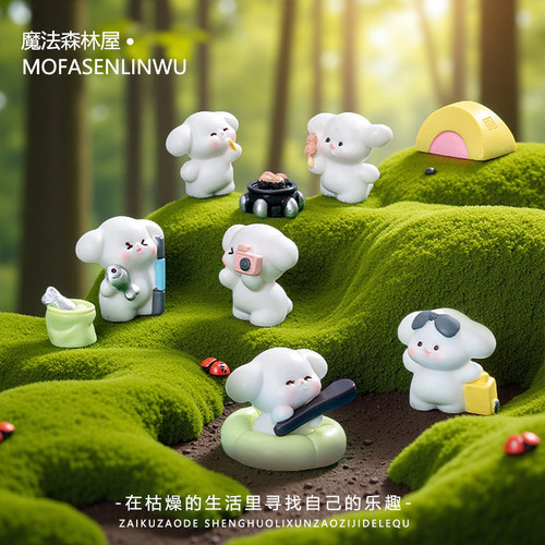 创意小狗狗公仔手办汽车树脂桌面