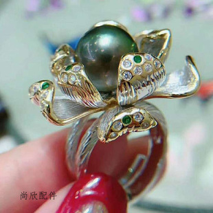 日系coopkoopdiy珍珠配件 s925银新款意大利不褪色奢华指环女神