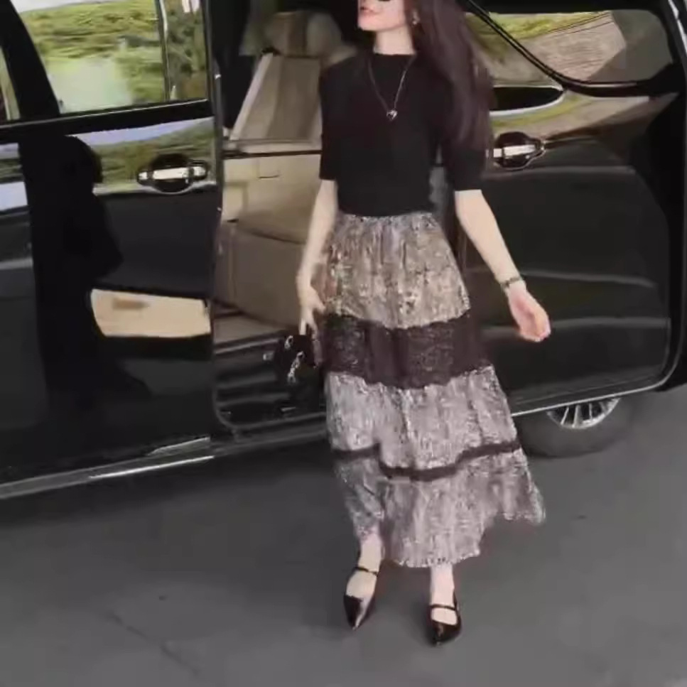 日系coopkoop新款色修身显瘦打底衫时尚拼接半身裙女