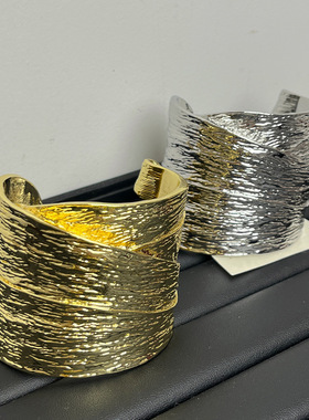 日系coopkoop小众设计师复古重工立体浮雕肌理感金色不规则高级