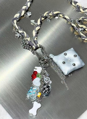 日系CoopKoop原创手工编织时尚百搭小众设计感朋克长款项链女