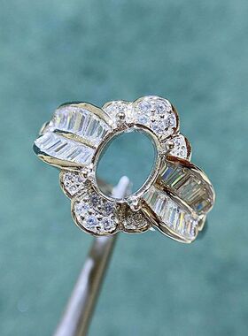 日系coopkoop三新款戒指托空托s925银活口戒托女双色椭圆6*8mm