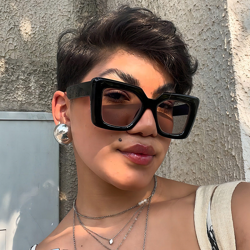 日系coopkoop女士新款时尚方形糖果色太阳镜 欧美ins防蓝光