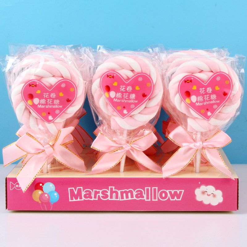 典趣28克花卷棉花糖糖棒棒糖软糖商超烘焙零食品节日送女朋友礼物
