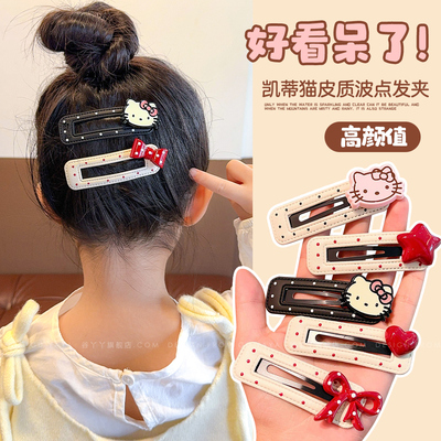儿童波点蝴蝶结bb夹刘海碎发夹