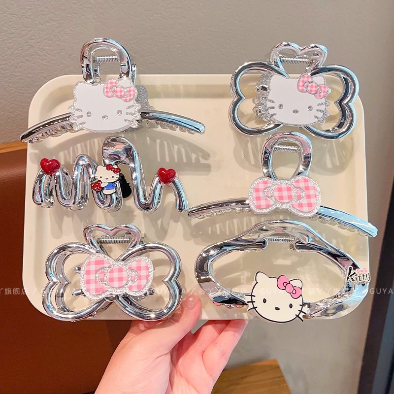 女童银色高级感Hellokitty猫抓夹女孩后脑勺鲨鱼夹儿童盘发夹发抓,童装/婴儿装/亲子装,发饰,淘宝优惠券,粉丝福利购,淘宝优惠卷