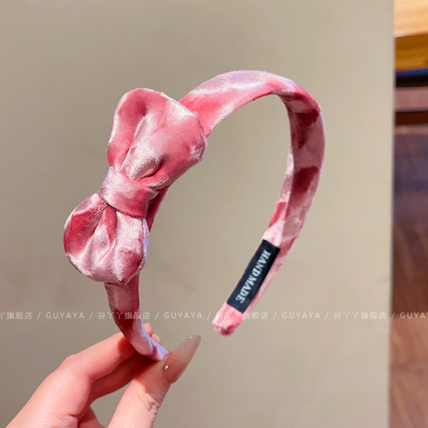 女童蝴蝶结绒面发箍儿童秋冬新款