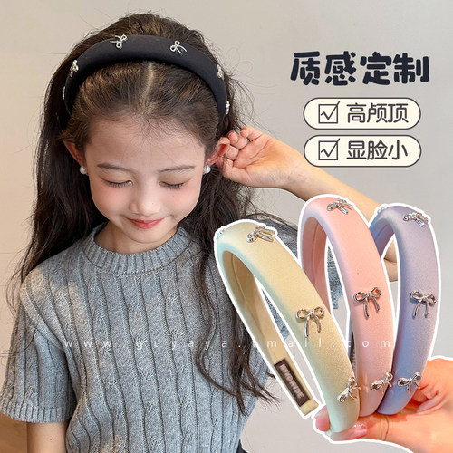 韩版蝴蝶结儿童发箍海绵头箍女孩洗脸碎发发卡可爱宝宝发饰
