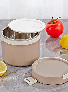 SANQIA 304不锈钢饭盒 学生便当 上班族带饭饭盒 密封防溢 1200ML