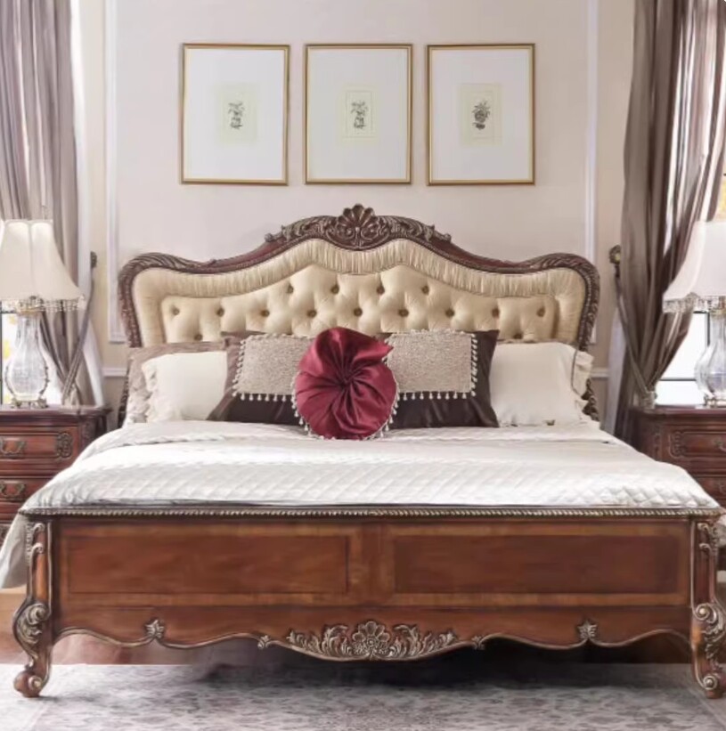 福溢家居 法国风香颂系列床头柜欧式床头柜实木卧室小柜子收纳柜