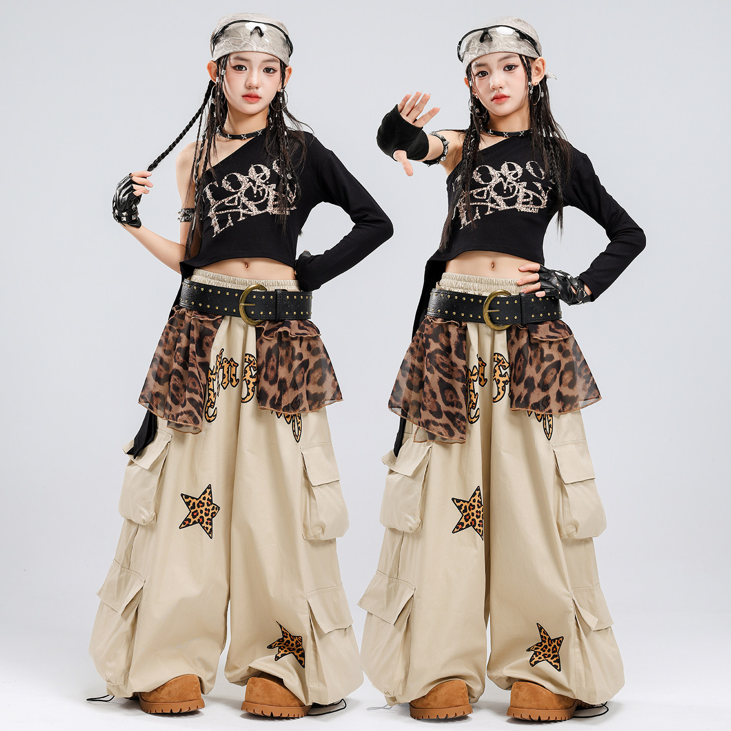 女童爵士舞服装模特走秀时髦