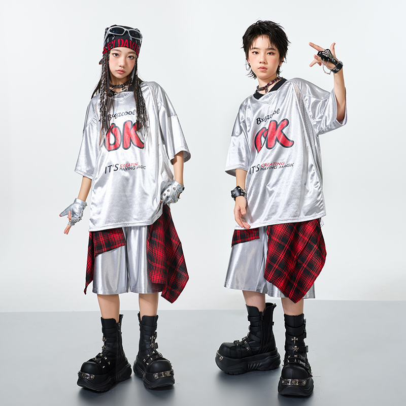 儿 童街舞潮服演出服男 童潮牌套装hiphop少儿嘻哈爵士舞架子鼓潮
