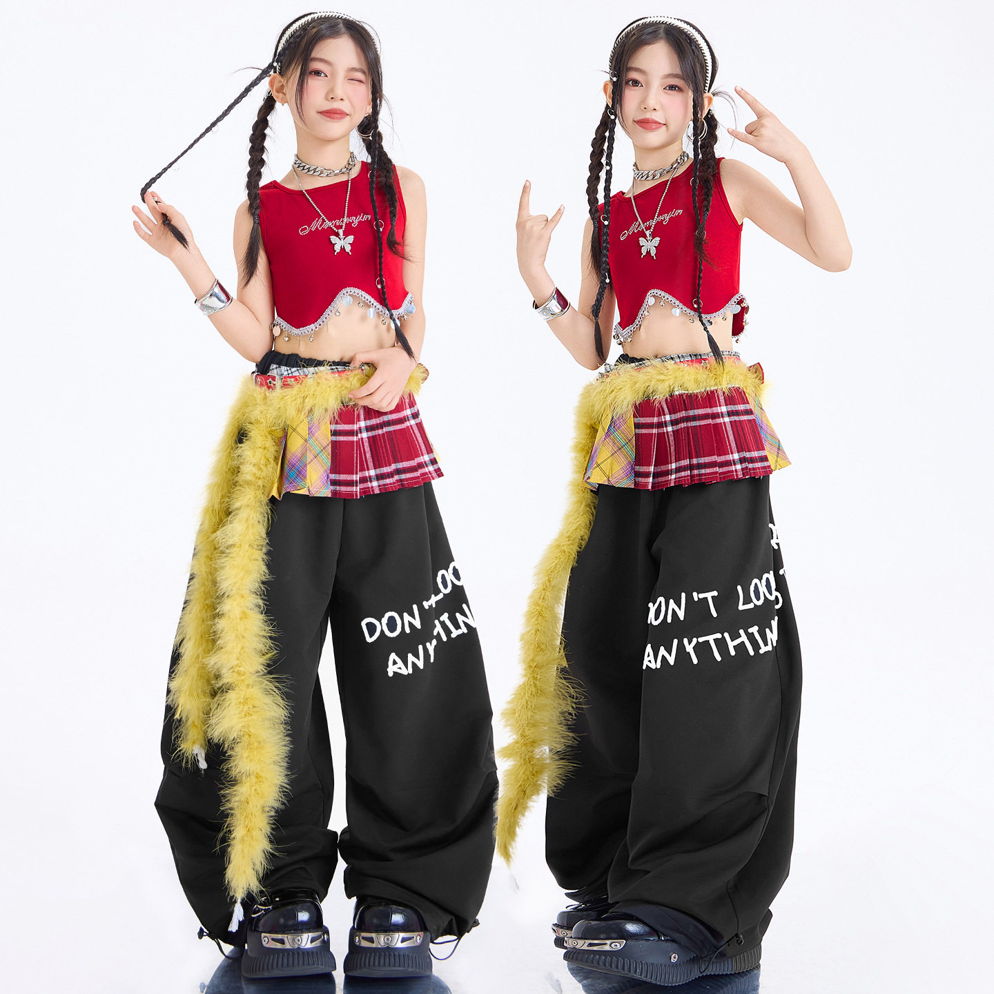 少儿jazz爵士舞演出服儿童辣妹风甜酷背心时髦潮酷女童爵士舞服装