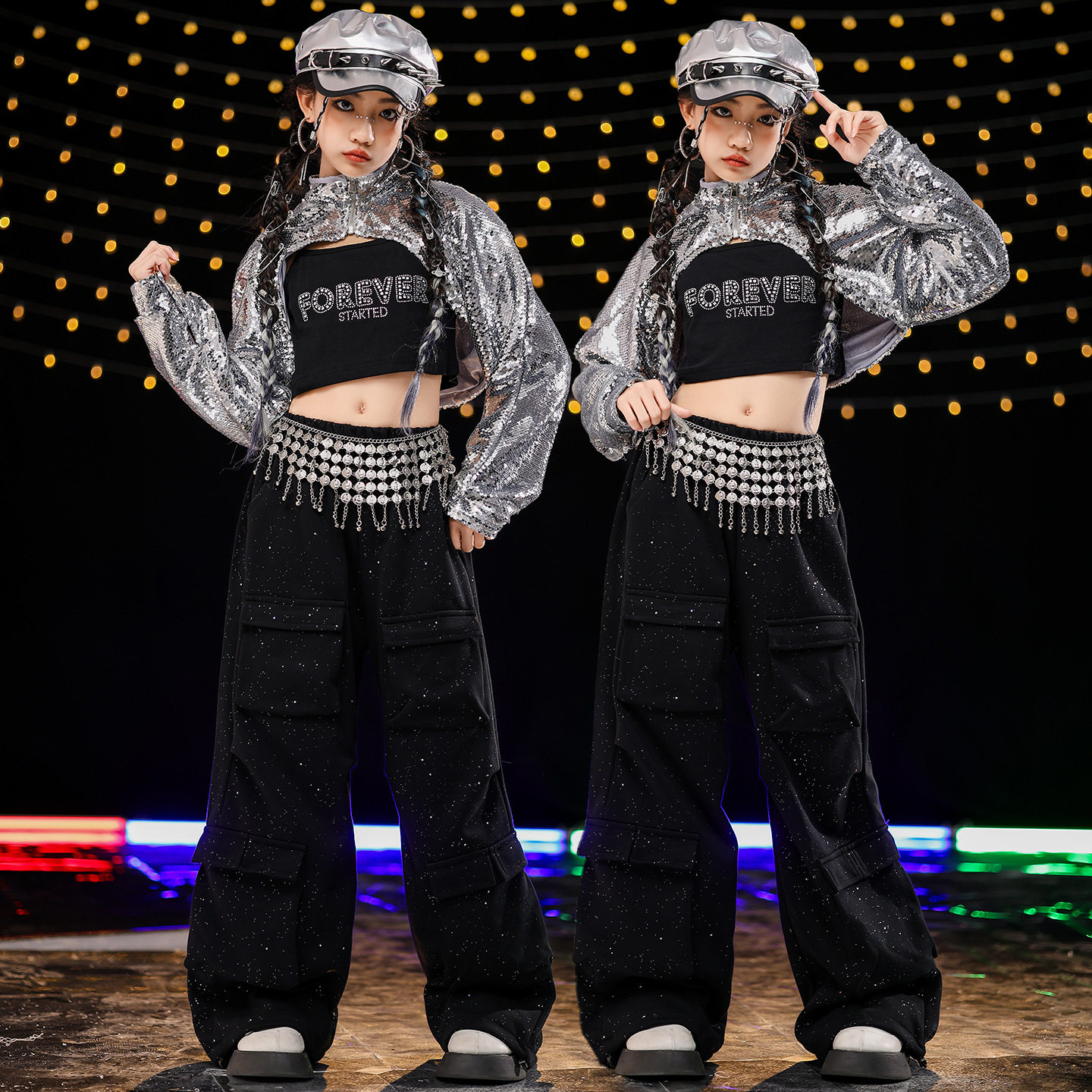 爵士舞演出服女童嘻哈jazz