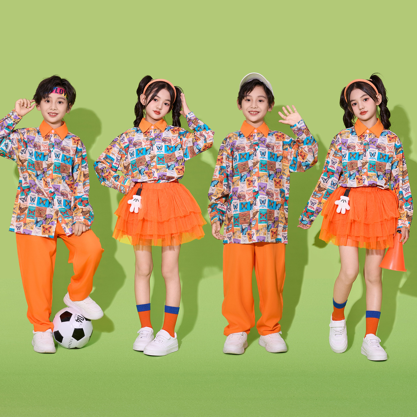 儿童啦啦队演出服小学生运动会开幕式服装男女童班服表演服幼儿园