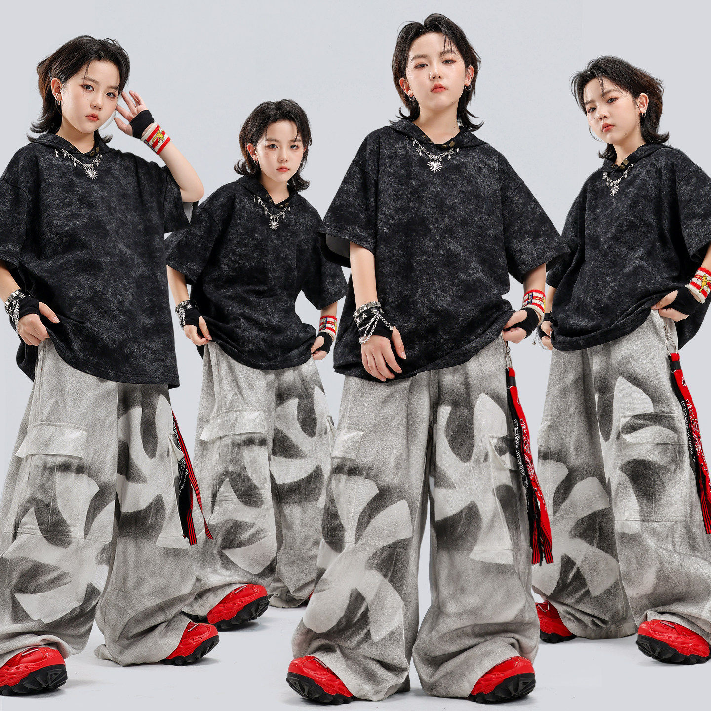 男童街舞演出服嘻哈夏季儿童